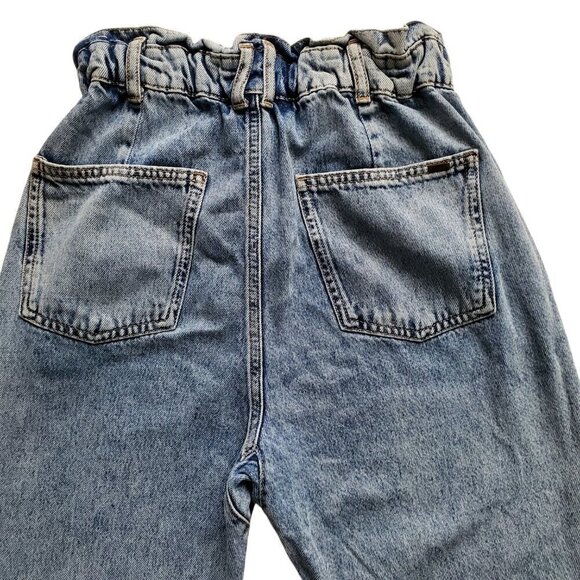 ZARA High-Waisted Paperbag Baggy Blue Jeans Style Z1975 Size 2 - Picture 6 of 16
